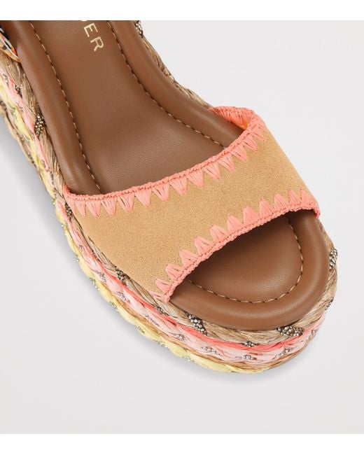 Kurt Geiger Natural Suede Chelsea Scarf Wedge Heel