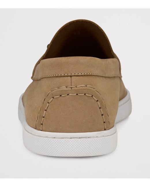 Christian Louboutin Brown Chambeliboat Leather Boat Shoes for men
