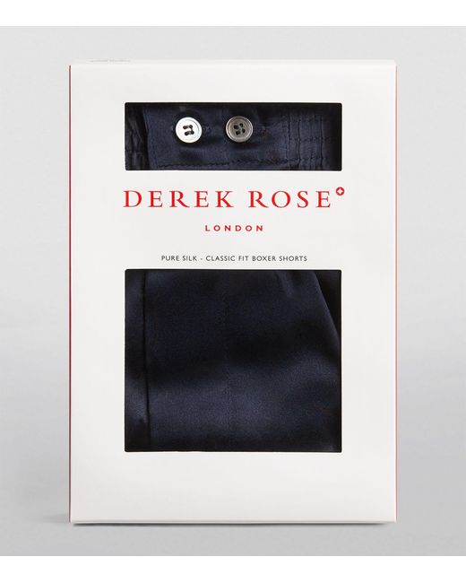 Derek Rose Blue Silk Boxer Shorts for men
