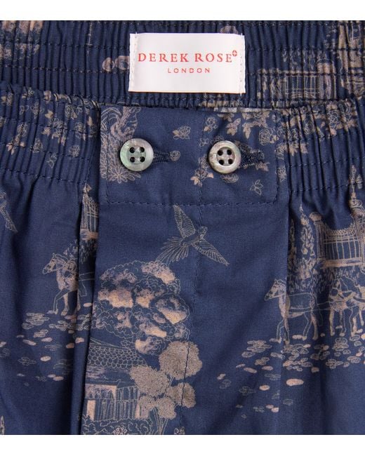 Derek Rose Blue Cotton Boxer Shorts for men
