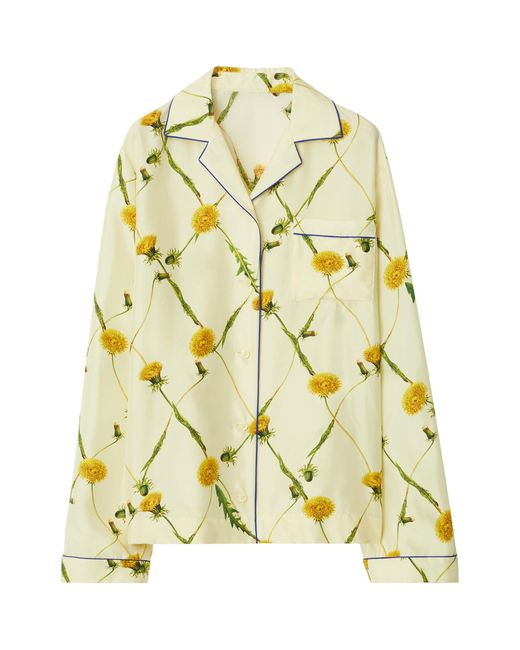 Burberry Yellow Silk Dandelion Pyjama Shirt
