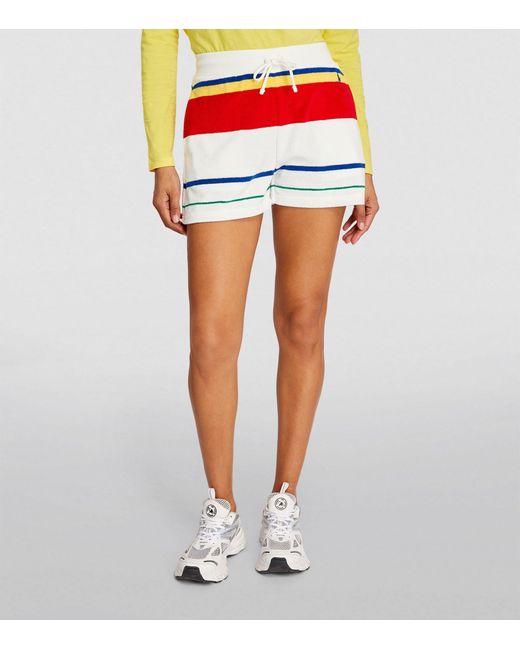 Polo Ralph Lauren Red French Terry Striped Shorts