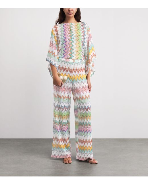 Missoni White Zigzag Wide-Leg Trousers