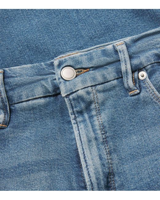 GOOD AMERICAN Blue Good Skate Cropped Wide-Leg Jeans