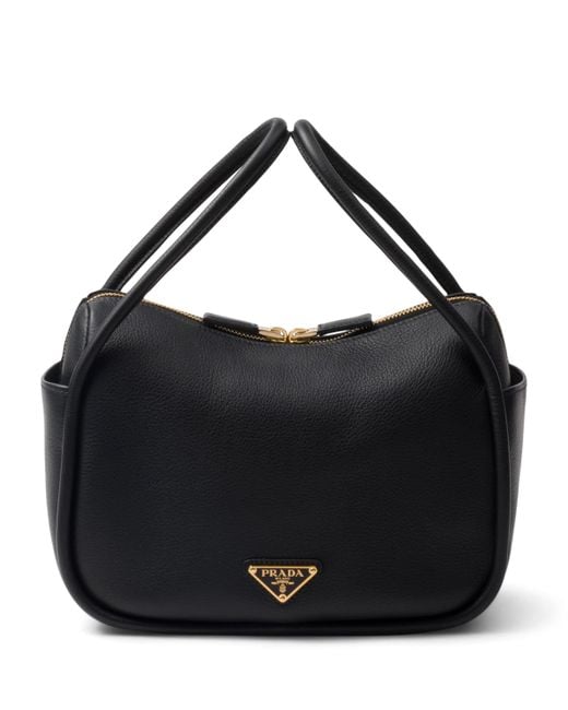 Prada Black Leather Darling Top-Handle Bag