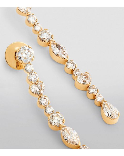 Sophie Bille Brahe White Exclusive Yellow Gold And Diamond Amis De La Reine Drop Earrings