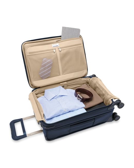 Briggs & Riley Blue Medium Carry-on Baseline Essential Spinner Suitcase (56cm)