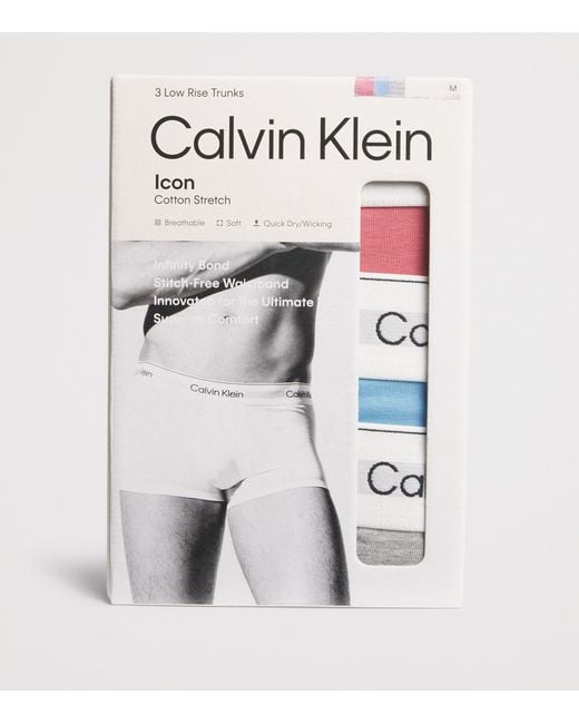 Calvin Klein Blue Cotton Stretch Icon Trunks for men