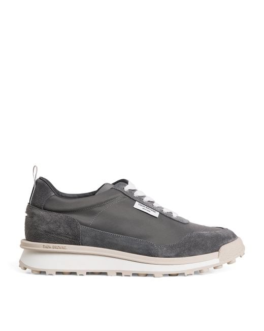 Thom Browne Gray Tech Nylon Alumni Sneakers for men