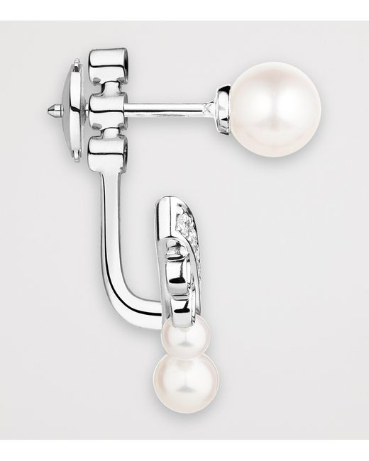 Chaumet White Diamond And Pearl Joséphine Aigrette Single Earring