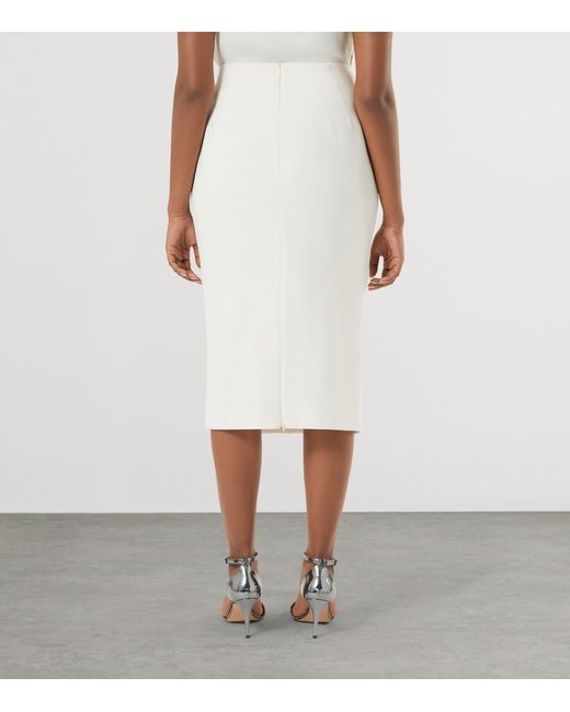 Marina Rinaldi White Cady Midi Pencil Skirt