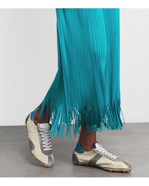 Pleats Please Issey Miyake Blue Wave Wide-Leg Trousers