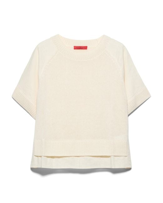 MAX&Co. White Linen-Blend Sweater