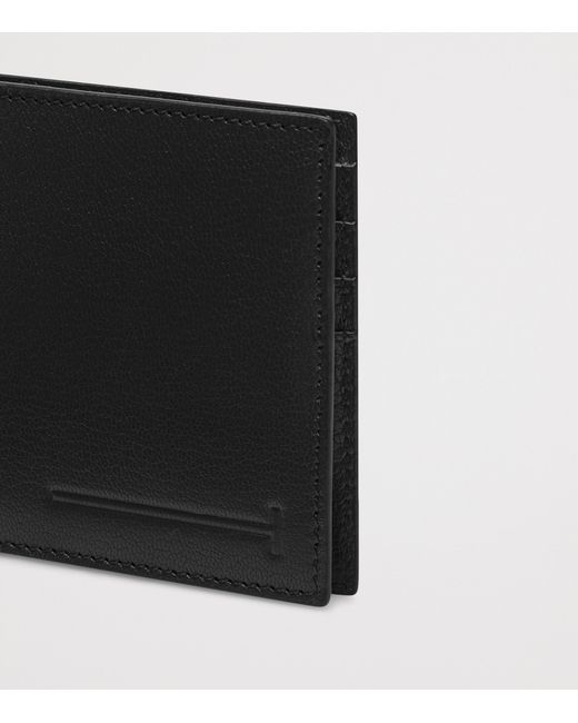 Tom Ford Black Leather Bifold Card Holder for men