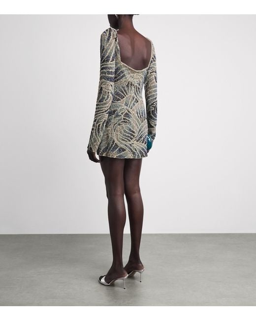 Clio Peppiatt Gray Beaded Mare Mini Dress