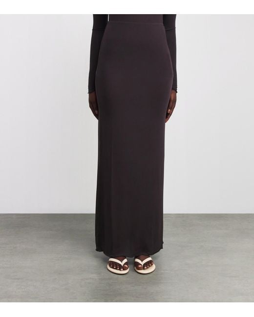 Skims Black Sheer Modal Maxi Skirt