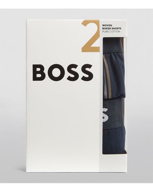 Boss Blue Pack Of 2 Striped Boxers for men