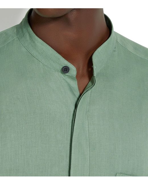 Zegna Green Linen Shirt for men
