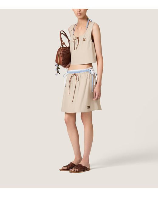 Miu Miu Natural Panama Cotton Crop Top