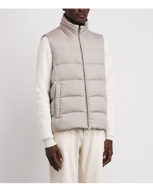 Herno Gray Down Quilted Gilet for men