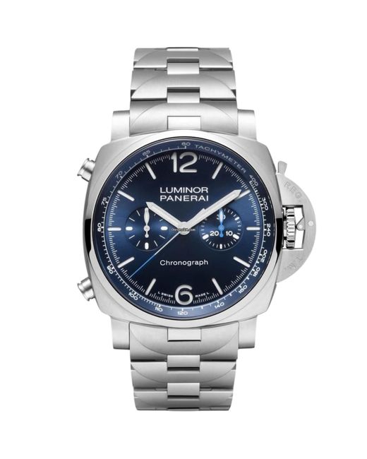 Panerai Metallic Stainless Steel Luminor Chrono Watch
