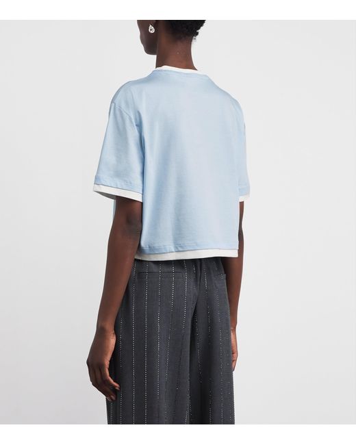 Maje Blue Cotton Logo T-Shirt