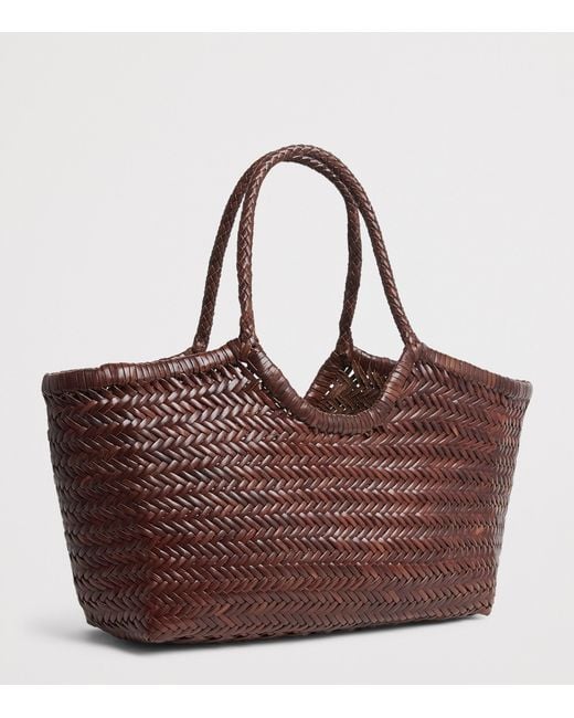 Dragon Diffusion Brown Large Leather Woven Nantucket Tote Bag