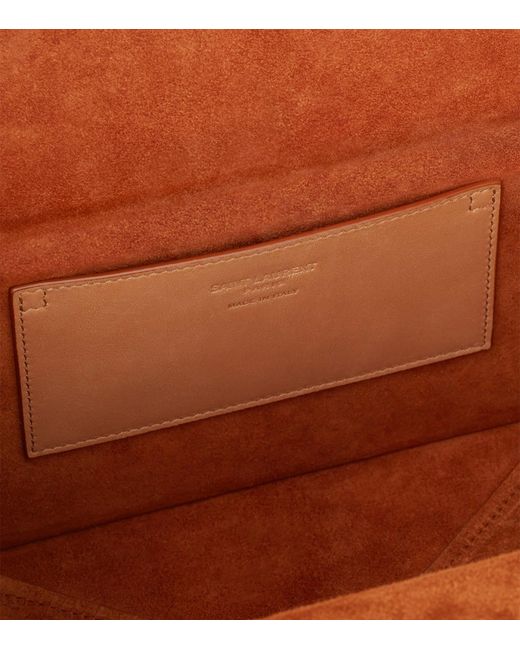 Saint Laurent Brown Embossed Take-Away Box Bag