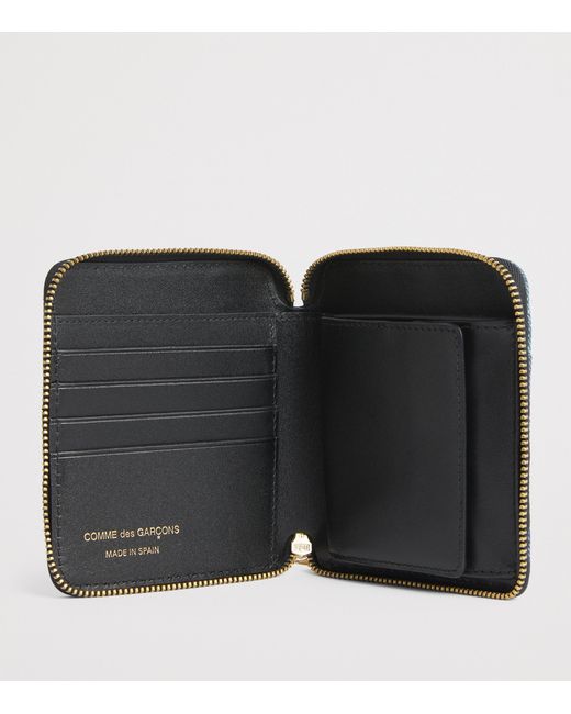 COMME DES GARÇONS PLAY Blue Lambskin Denim-Patch Bifold Wallet for men