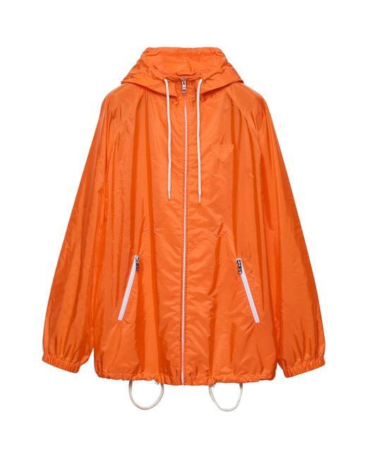 Prada Orange Re-Nylon Hooded Jacket