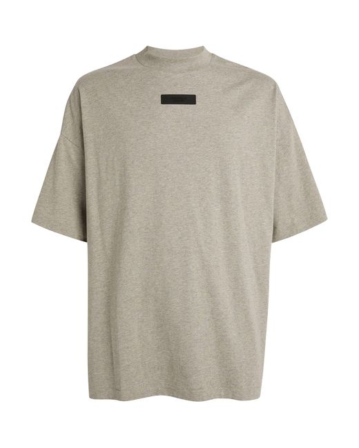 Fear Of God Gray Cotton Logo-patch T-shirt for men
