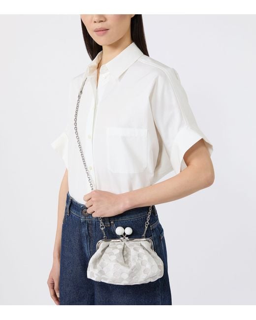Weekend by Maxmara Natural Woven Jacquard Pasticcino Clutch Bag