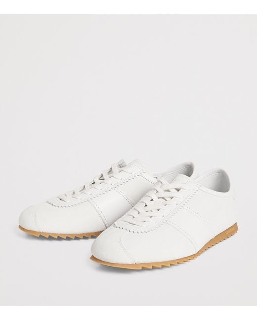 Sandro White Leather And Suede Low-Top Sneakers for men