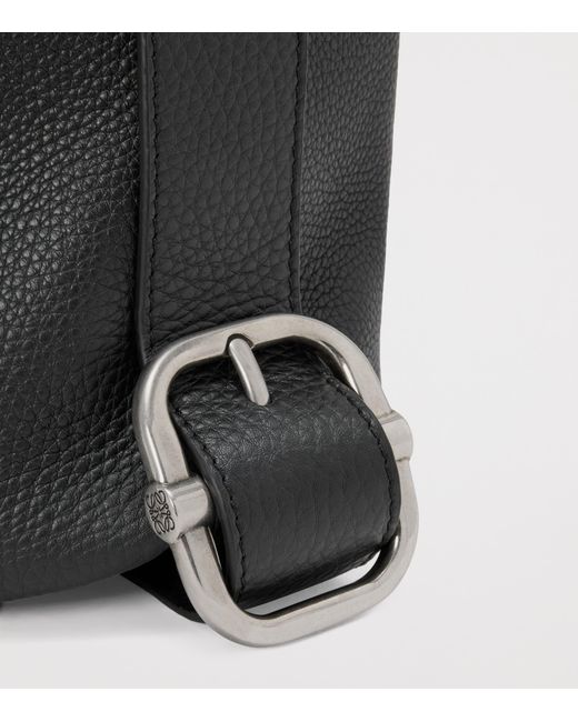 Loewe Black Medium Leather Loop Bucket Bag for men