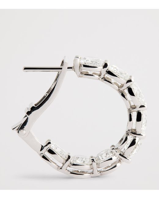 Harrods White And Diamond Hoop Earrings