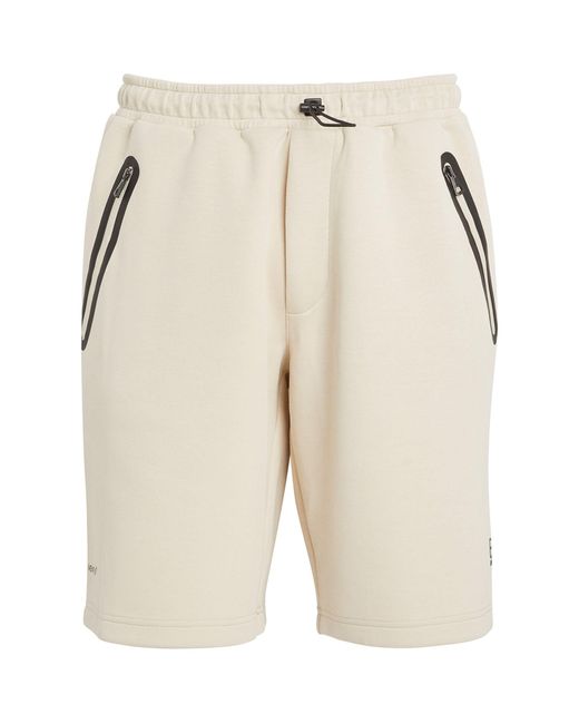 EA7 Natural Cotton-blend Sweat Shorts for men