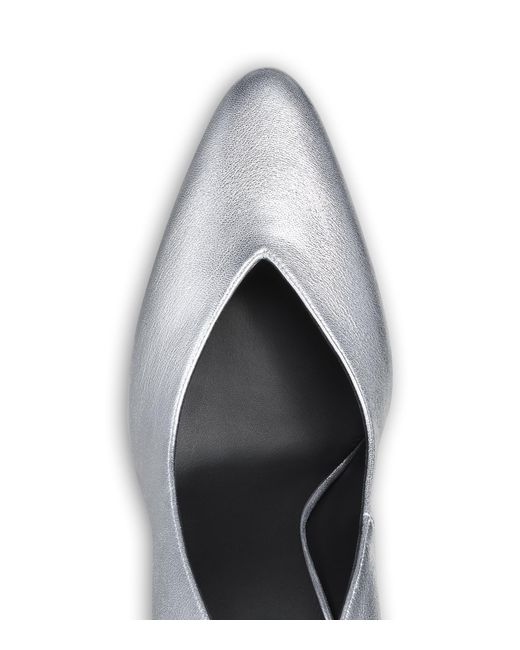 Alaïa Gray Metallic Leather Cone Pumps 90