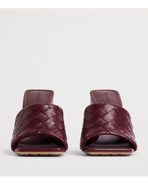 Bottega Veneta Purple Lambskin Intrecciato Heeled Mules 85