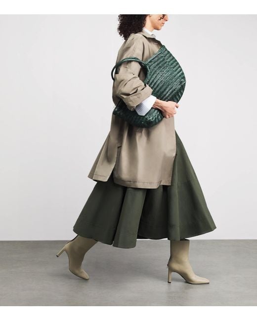 Dragon Diffusion Green Large Leather Woven Nantucket Tote Bag