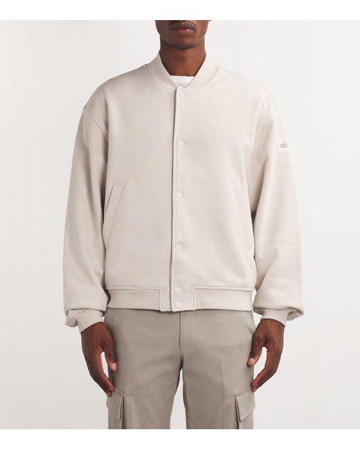 Alo Yoga Renown Varsity Jacket in White for Men | Lyst