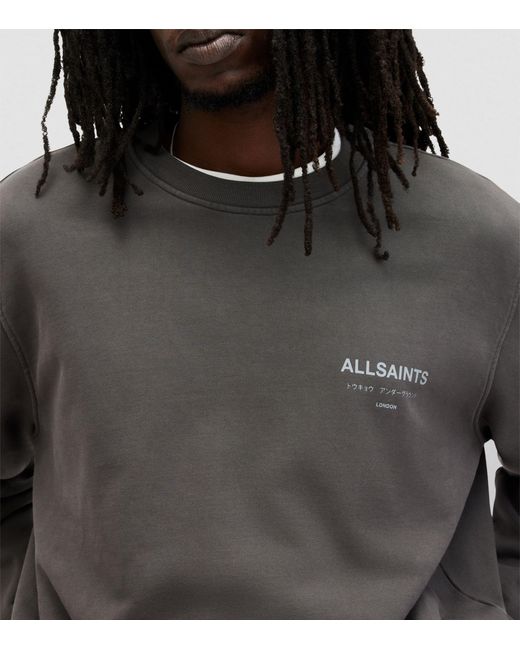AllSaints Gray Cotton Underground Sweatshirt for men