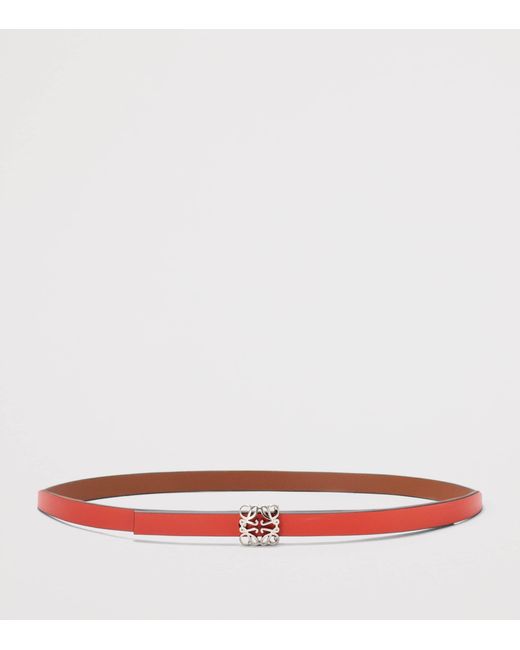 Loewe Red Leather Reversible Anagram Bombé Belt