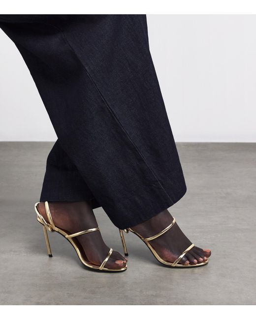 Alaïa Metallic Leather Heeled Sandals 90