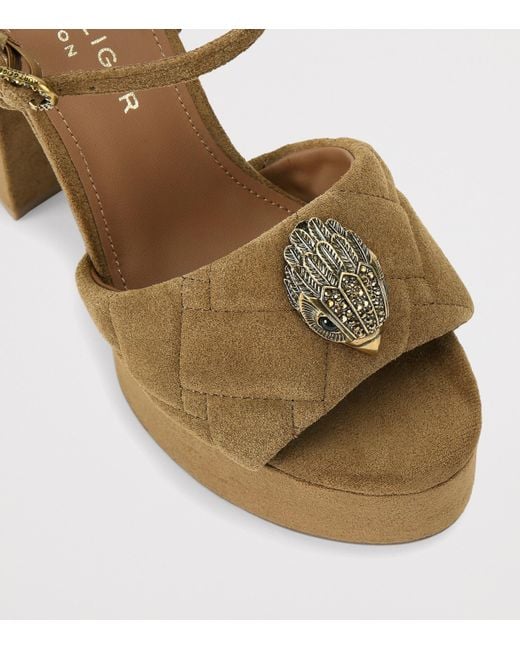 Kurt Geiger Metallic Suede Kensington Platform Sandals
