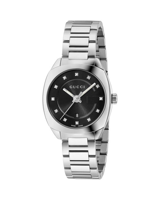 Gucci Metallic Stainless Steel And Diamond Gg2570 Watch 29mm