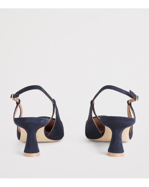 Malone Souliers Blue X Harrods Suede Suze Slingback Pumps 45