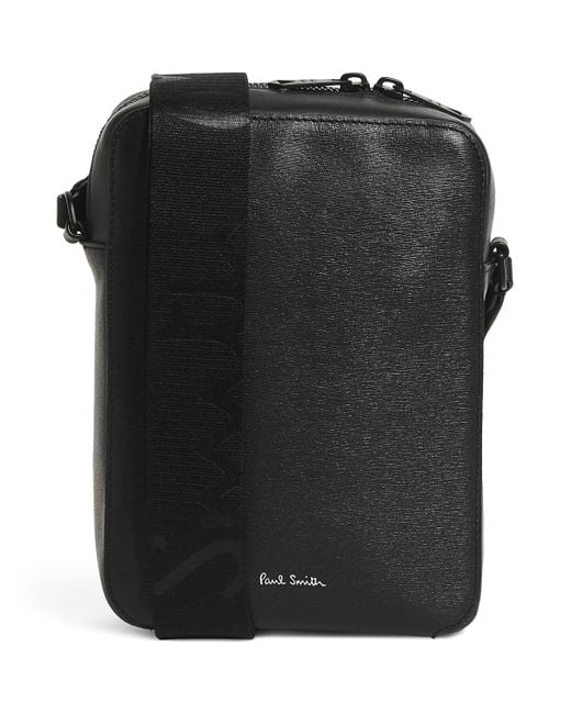 Paul Smith Black Leather Flight Cross-Body Bag for men
