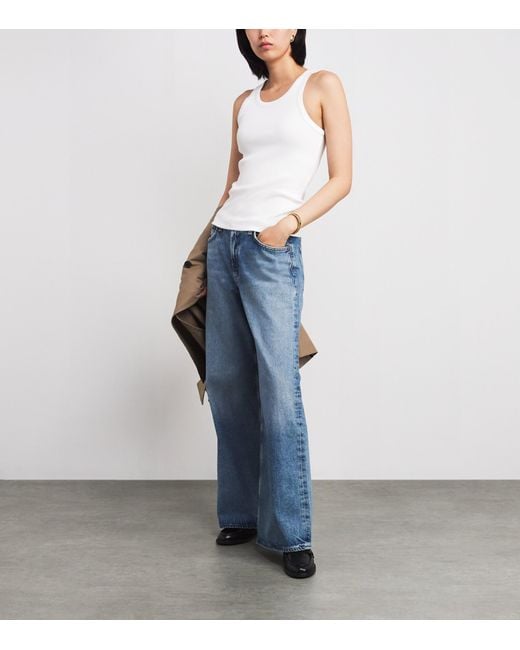 Vince White Ribbed Tank Top