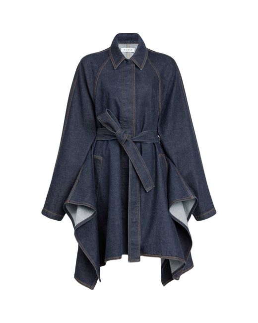 Alaïa Blue Panelled Belted Denim Jacket