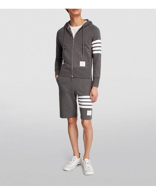 Thom Browne Gray Four-Stripe Shorts for men